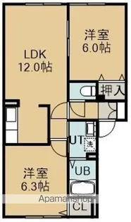 グレイス中道【2階】の間取り